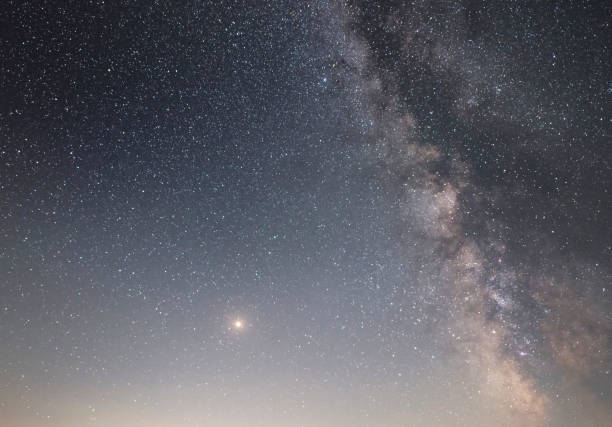 istock Milky way galaxy and mars planet. Beautiful starry sky. 1139949894