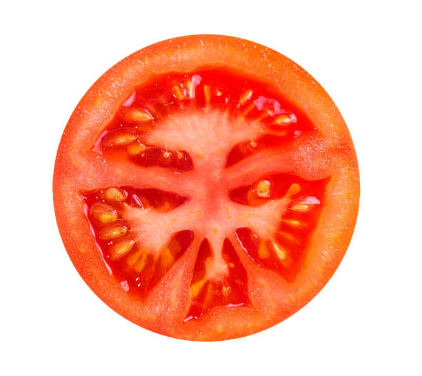 istock Sliced tomato isolated on white background with clipping path 1139951214