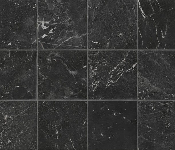 istock Black marble mosaic tiles texture background. Marble tiles with natural pattern. 1139953318