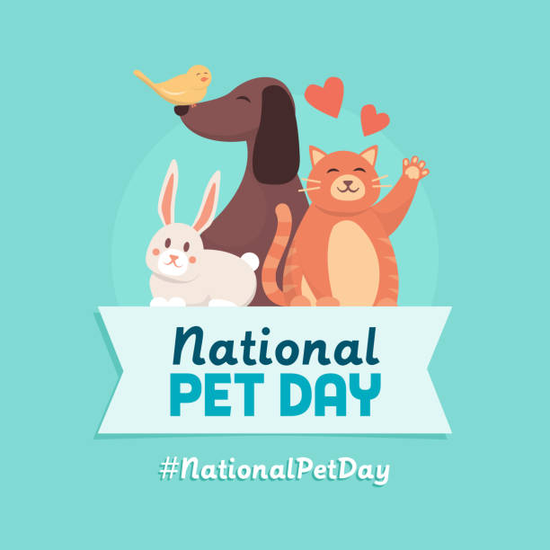 National pet day holiday design vector art illustration