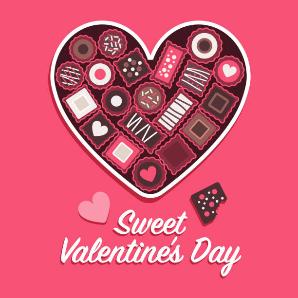 illustrations, cliparts, dessins animés et icônes de conception de jour heureux de valentine - chocolate candy chocolate box candy