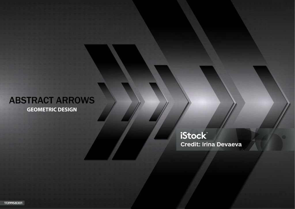 Tech Arrow Design Abstract Tech Arrows On A Grayblack Gradient Background Geometric ...