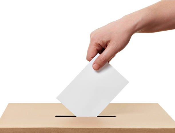 ballot box casting vote election close up of  a ballot box and casting vote on white background ballot box photos stock pictures, royalty-free photos & images