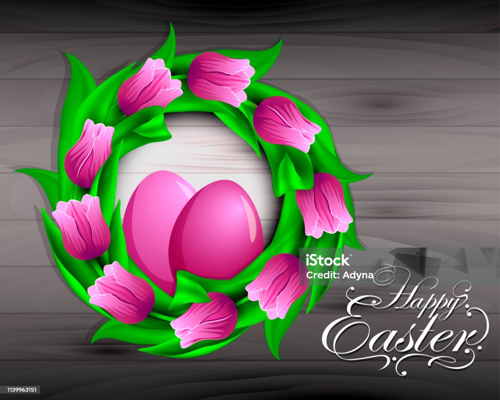 Easter Tulips Easter Background Animal Egg stock vector