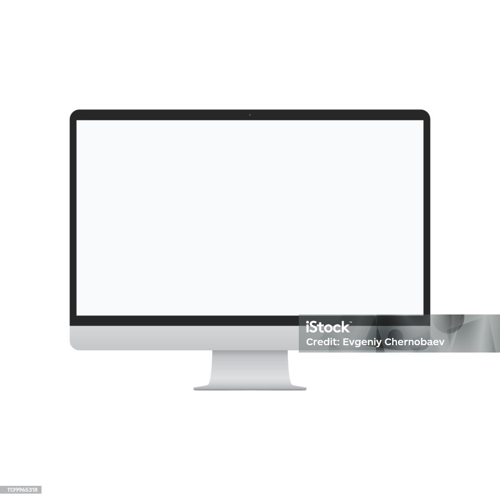 Computer Display With Blank Screen Front View Computer Screen Isolated ...