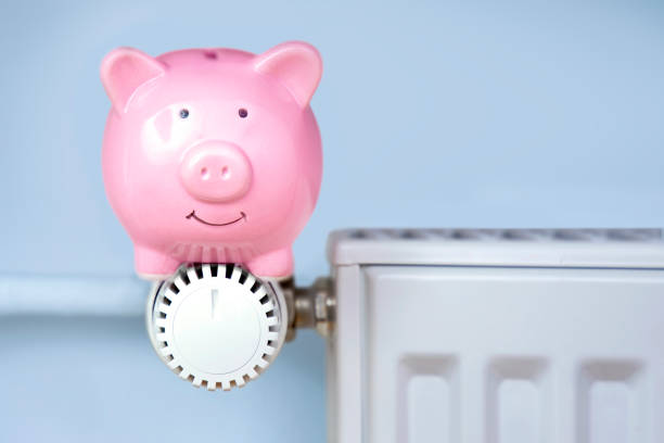 Piggy bank sitting on the heater