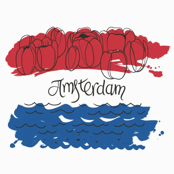 Vector illustration of Netherlands Flag Banner