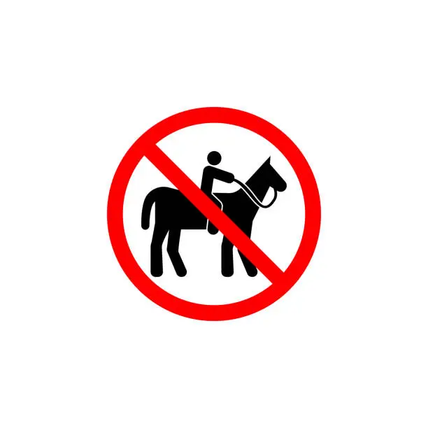 Vector illustration of Forbidden riding horse icon can be used for web, logo, mobile app, UI UX