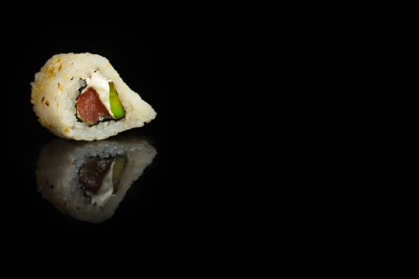 istock Sushi rolls different taste, rainbow color (fresh seafood) serving. Food background. Top view 1139968248