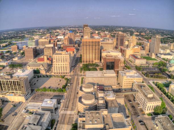 Aerial View of Dayton, Ohio in Summer Aerial View of Dayton, Ohio in Summer dayton ohio photos stock pictures, royalty-free photos & images