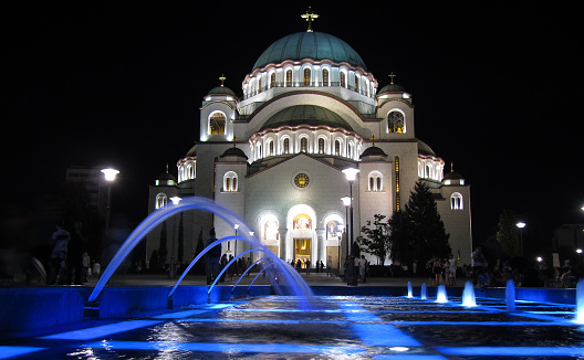 The church in Tbilisi, Georgia at night