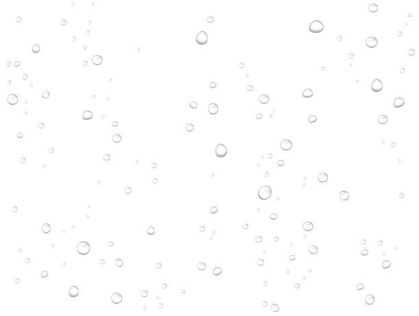 illustrations, cliparts, dessins animés et icônes de gouttes d’eau de pluie de vecteur sur le fond blanc. gouttelettes réalistes pures condensées. - condensation