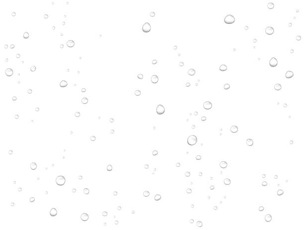ベクトル雨水は白い背景に落ちる。純粋な現実的な液滴が凝縮。 - 水滴点のイラスト素材／クリップアート素材／マンガ素材／アイコン素材