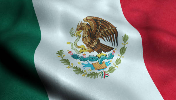 istock Mexico Waving Flag in 3D 1139972978