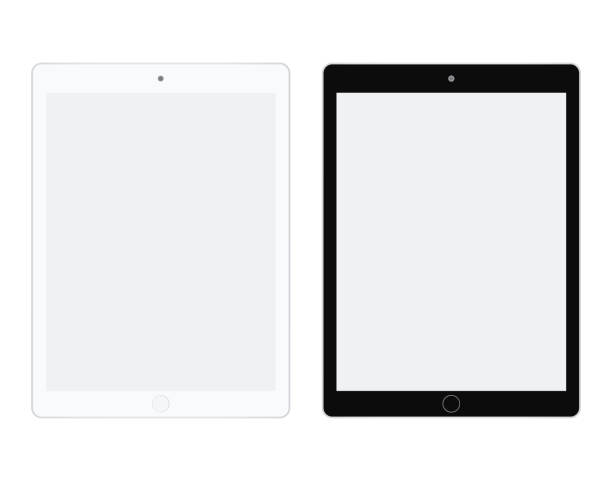 istock Tablet in white and black color vector eps10. Tablet set flat style. Two I tablet white and black set. 1139974379