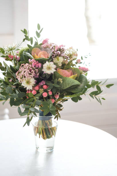 istock Creative wedding bridal bouquet. Cauliflower, chamomile and greens. 1139974399