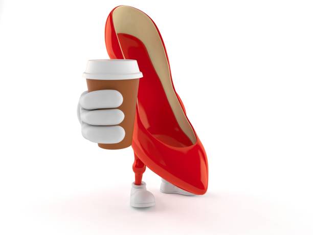 istock High heels character holding coffee cup 1139974931