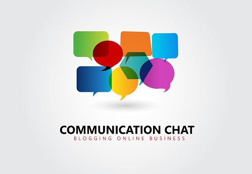 Communication blogging,conversation bubbles symbol speech web icon logo vector image design