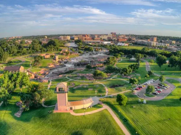 Photo of Summer Aerial View of Sioux Falls, The largest City in the State of South Dakota