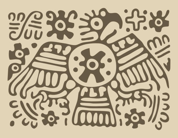 Toltec S Eagle tolteca s eagle mexico illustrations stock illustrations