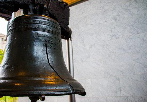 A Close-Up Of The Brass Liberty Bell That Was Once Located At The Top Of Independence Hall