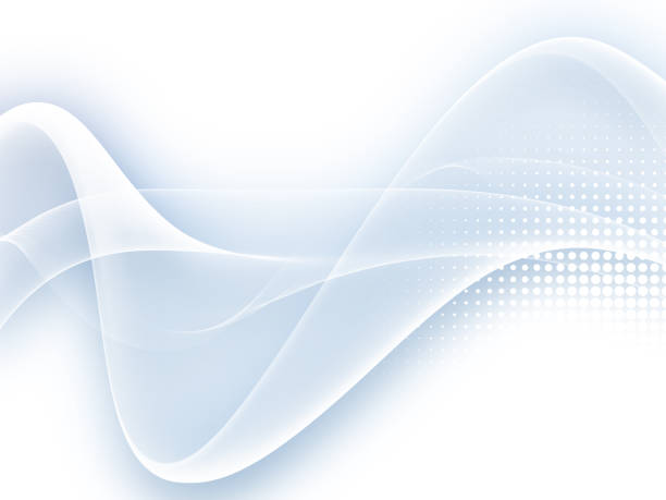 istock Soft Blue Abstract Business Graphic Wave Background With Halftone 1139981289