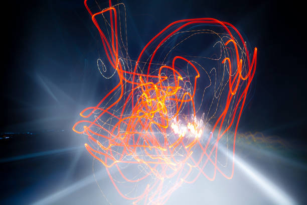istock Light blurred pattern created from the movement of a car at night 1139981393