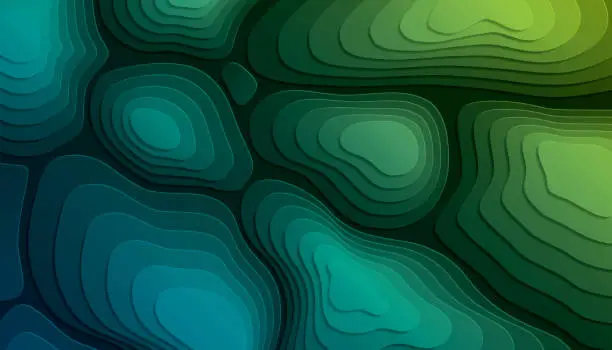 Vector illustration of Layered Paper Cutout Abstract Background
