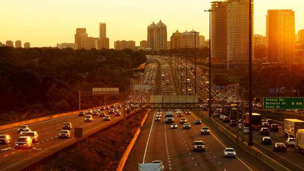 401 Highway with Toronto city