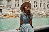 Young woman enjoying Rome