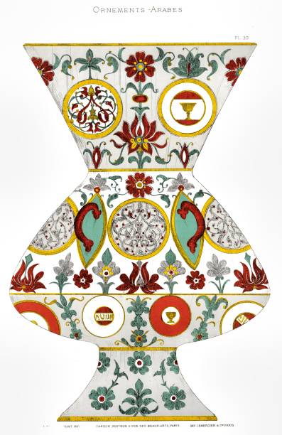 カイロモスクのエナメルガラスランプ。アラビアンオーナメントから1883 - egypt cairo islam mosque点のイラスト素材／クリップアート素材／マンガ素材／アイコン素材