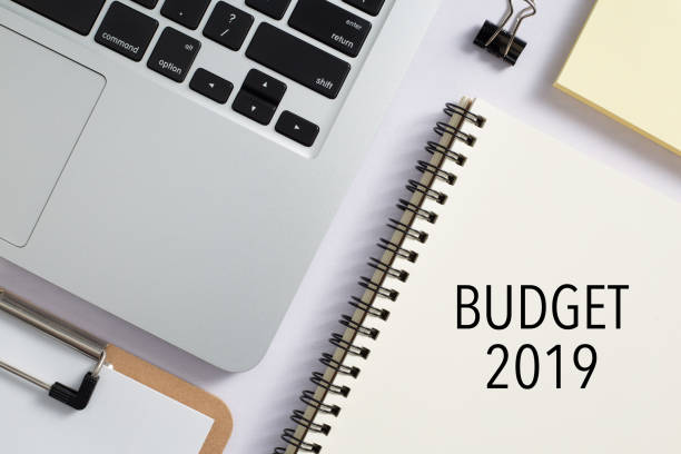 istock Top view of office desktop with Budget 2019 Concept 1140005542