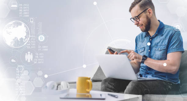 istock Male freelancer at coworking 1140009236