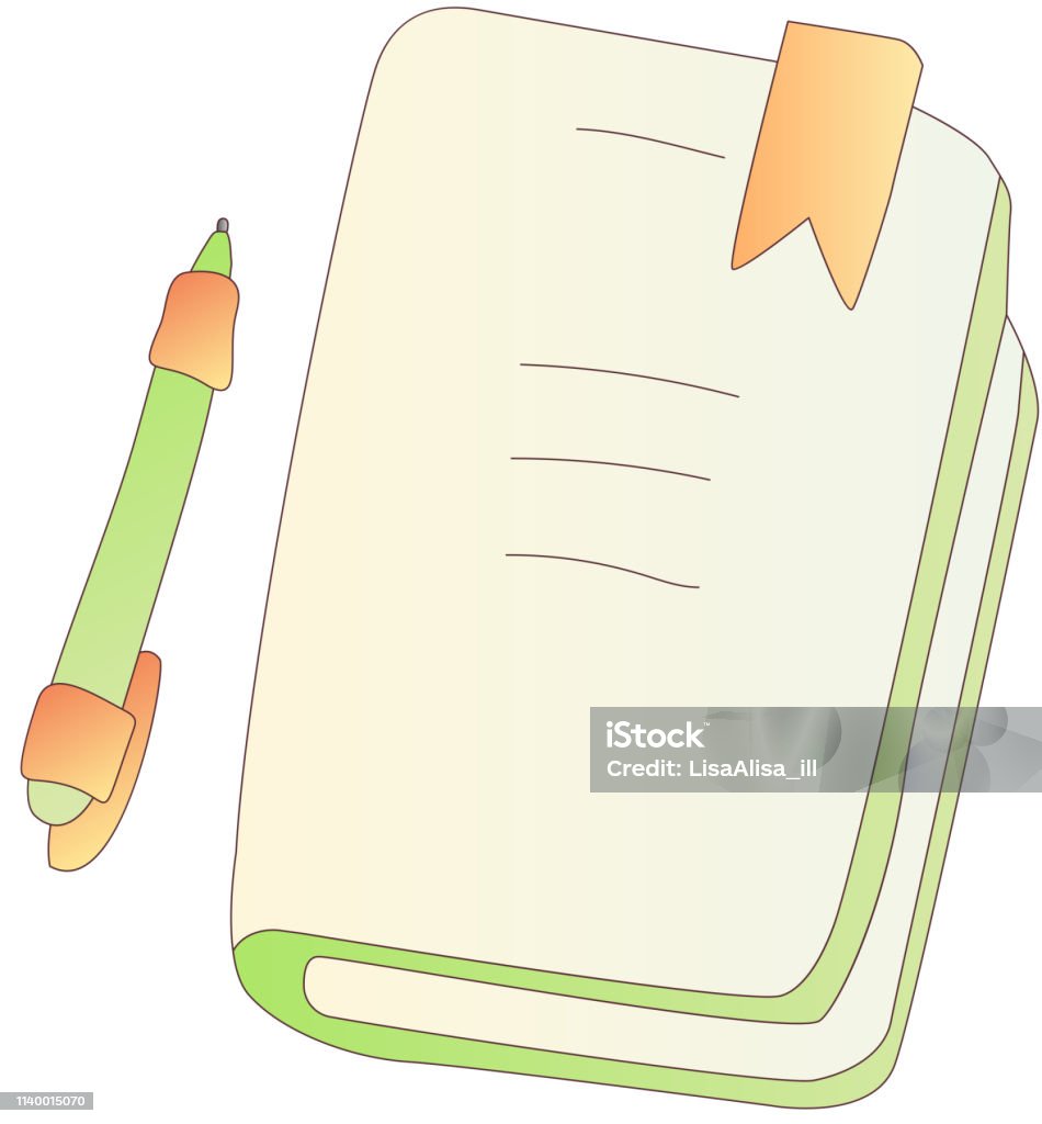 Cute Cartoon Vector Book Notebook Diary And Journal Icon With Pen Cartoon  Books Icon School Book Icon College Notebooks School Notebooks On White  Background Educational Cartoon Colored Icon Stock Illustration - Download