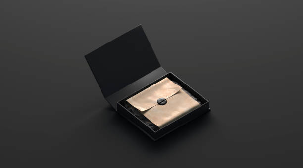 istock Blank black box with gift mockup with sticker isolated 1140018745
