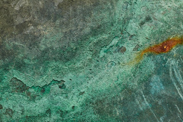 Old weathered copper metal surface grunge background.