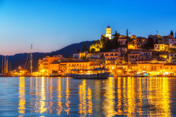 istock Greek island Poros at night 1140020039