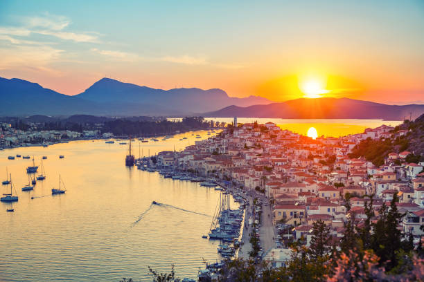 istock Sunset in Greece, Poros island 1140020055