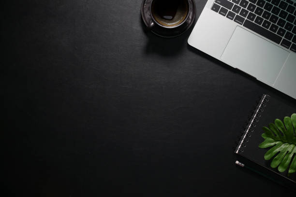 istock Office leather desk table office supplies on business workplace 1140023590