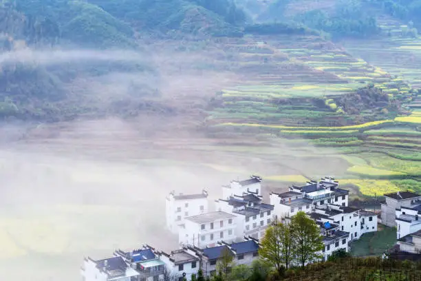 Photo of beautiful rural scenery in wuyuan