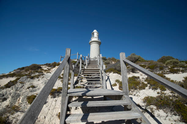 Bathurst Lighthouse Bathurst Lighthouse on Rottnest Island in Western Australia.It is located on Bathurst Point, in the north east of the island. rottnest island photos stock pictures, royalty-free photos & images