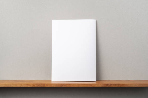 istock back view of A4 magazine stand on bookshelf 1140031264