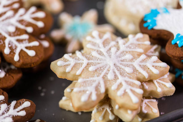 istock Christmas cookies decorated with royal icing. 1140035681