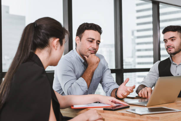 istock Business People are Meeting Discussing About Their Project and  Problem Solving in Conference Room, Professional Manager is Explaining to His Partnership During Meeting Agreement 1140037324