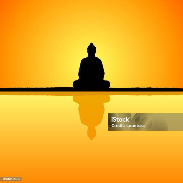 Buddha Stock Illustration - Download Image Now - Buddha, Illustration, Reflection