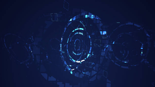 istock Abstract blue cyber circle digital technology background. Internet futuristic concept. 1140040793