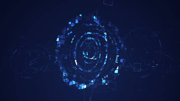 istock Abstract blue cyber circle digital technology background. Internet futuristic concept. 1140040809