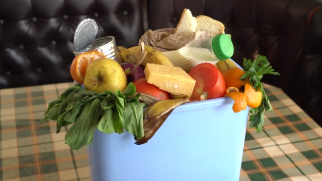 Food waste in Trash Can. Food Waste is an Urgent Global Problem