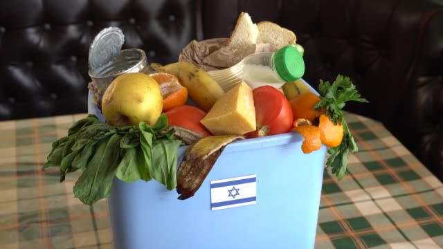 Food waste in Trash Bin. The problem of food waste in Israel