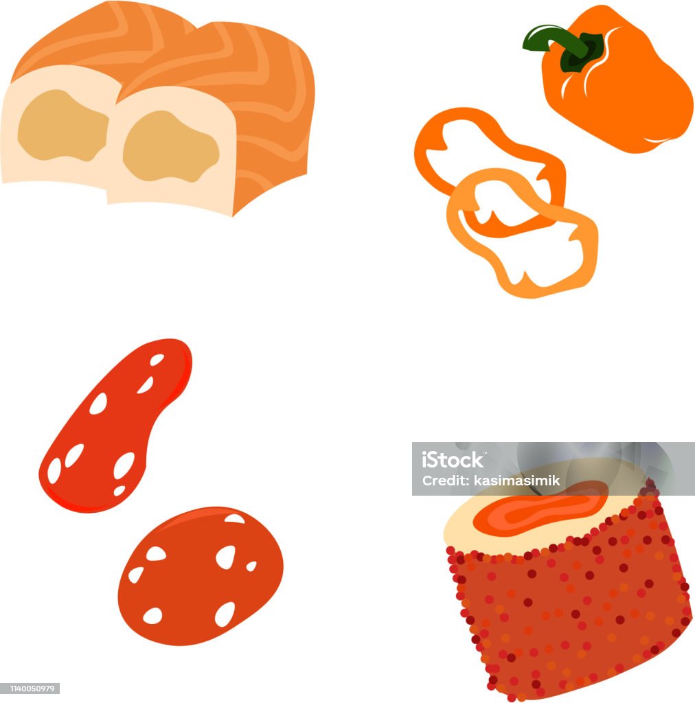 Orange bright vector objects. Orange bright vector objects. Food. Menu design. Illustrations for children. Abstract stock vector